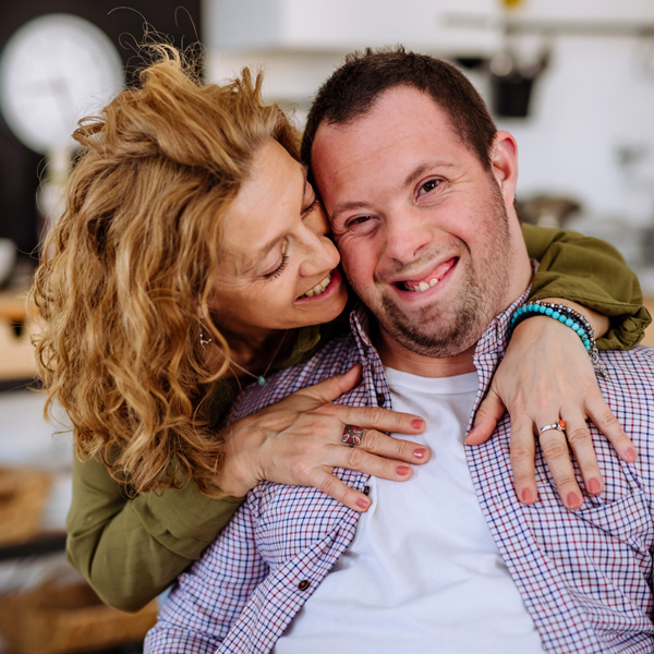 Carer and patient smiling