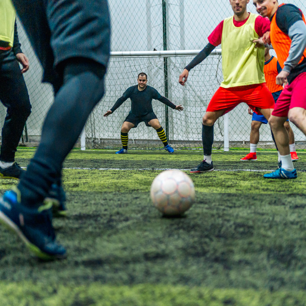 Playing football